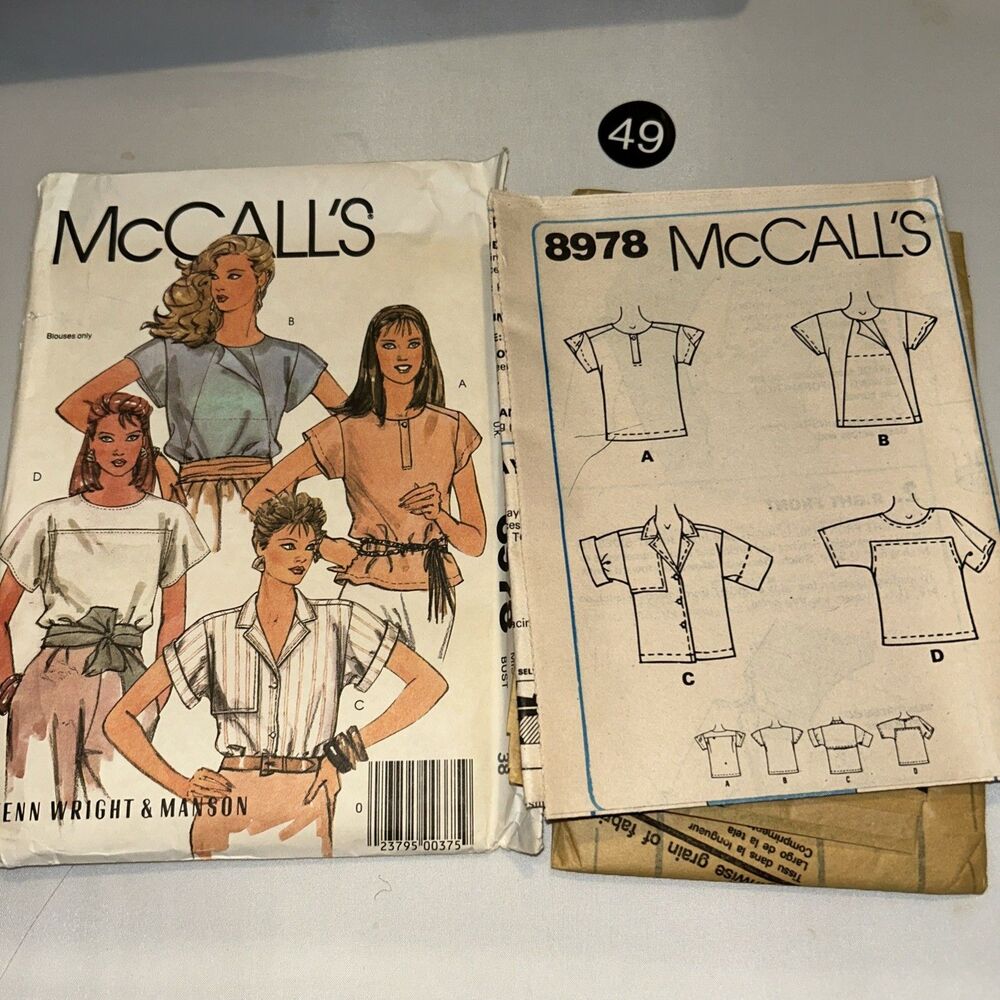 1984 McCall’s 8978 Fenn Wright Mason Misses Tops Sewing Pattern Size 16 UNCUT
